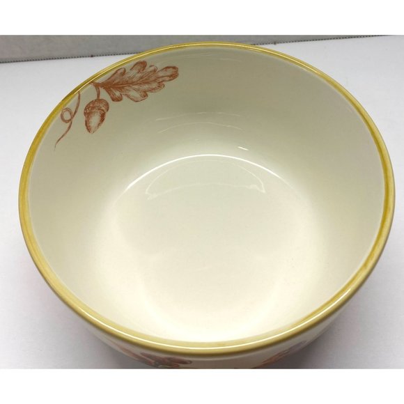 Maxcera Thanksgiving Acorns of Turkey Soup Bowl Cereal Ceramic 5.5" Across - Picture 2 of 9